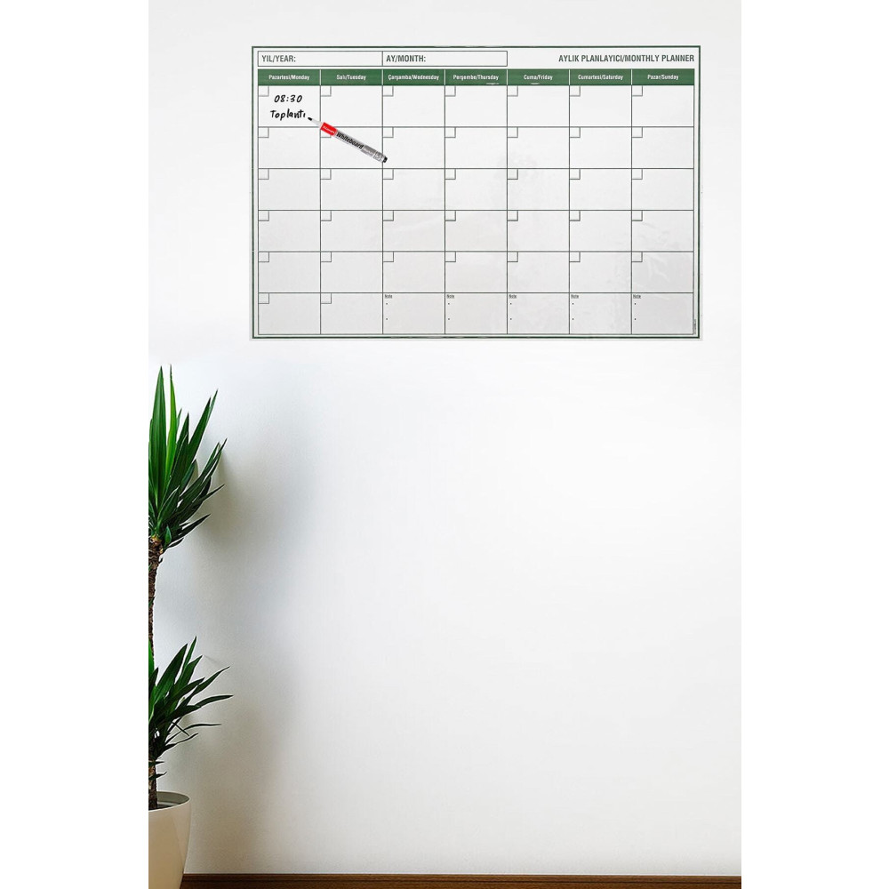 Buffer Manyetik Yapışkanlı Bir Aylık Program Planlayıcı Takvim 85x56 Cm Pano Fiyatı