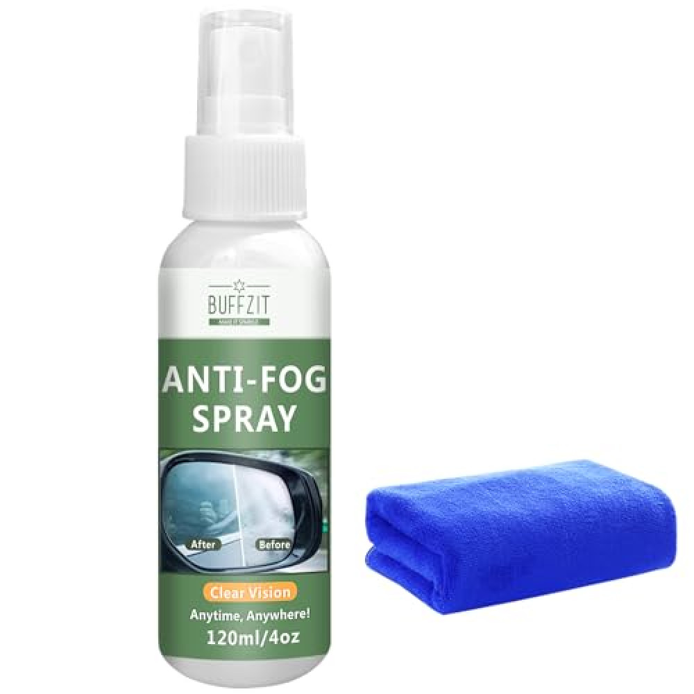 BUFFZIT Windscreen Anti-Fog Spray - Portable Glass Cleaner for Instant Fog Removal - Perfect for Cars, Home Windows, and Glasses - Streak-Free for Clear Visibility - 120ML/4oz Car Window Care Products Fiyatı