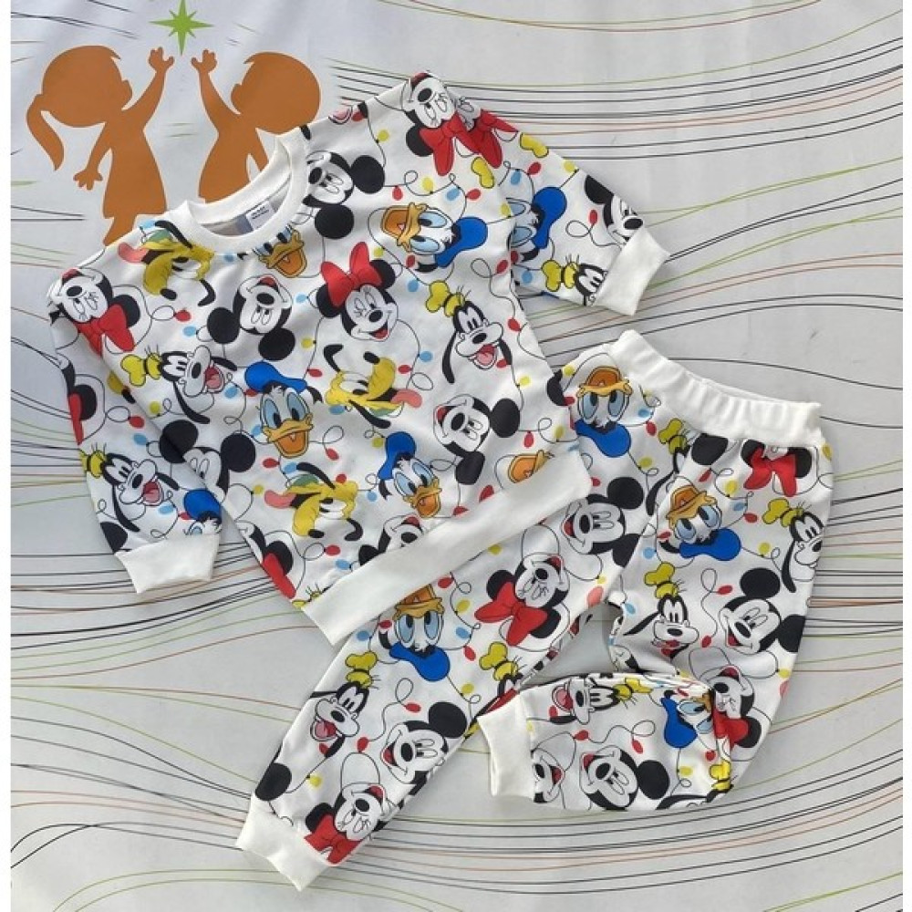 Bufu Design Disney Kahramanları Baskılı Uzun Kollu Ikili Alt Üst Takım 2-8 Yaş Erkek Çocuk Giyim Takımı Fiyatı