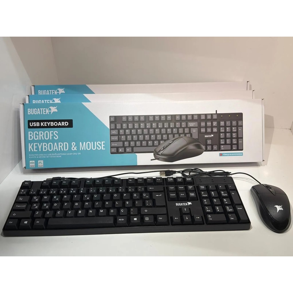 Bugatek Bgrofs Kablolu Standart Klavye + Mouse Q Set Klavye - Mouse Fiyatı