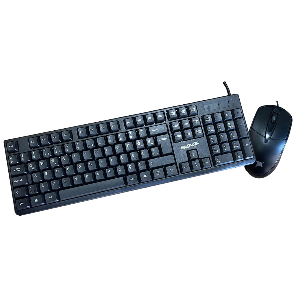 Bugatek Bgrofs Kablolu Standart Klavye + Mouse Q Set - Siyah Klavye - Mouse Fiyatı