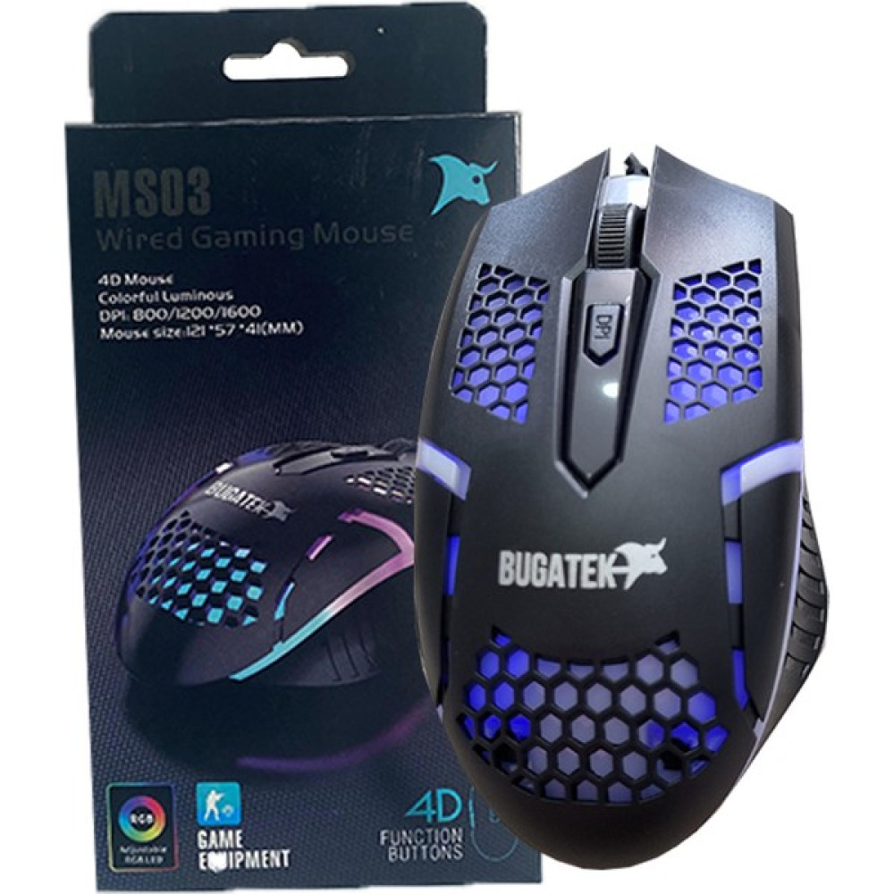 Bugatek MS03 Rgb Gaming Mouse - Siyah Klavye - Mouse Fiyatı