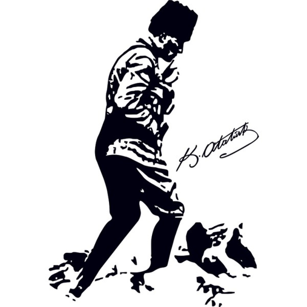 Bugico Design'dan Mustafa Kemal Atatürk Silüet Duvar Sticker - 100 x 145 cm Duvar Stickerı Fiyatı