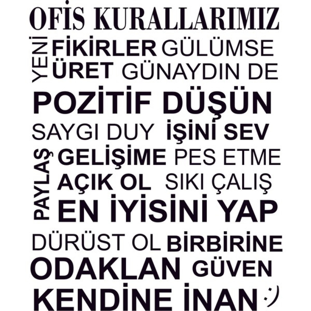 Bugico Design'dan Ofis Kuralları 3 Duvar Sticker - 90 x 110 cm SSD / Solid State Drive Fiyatı