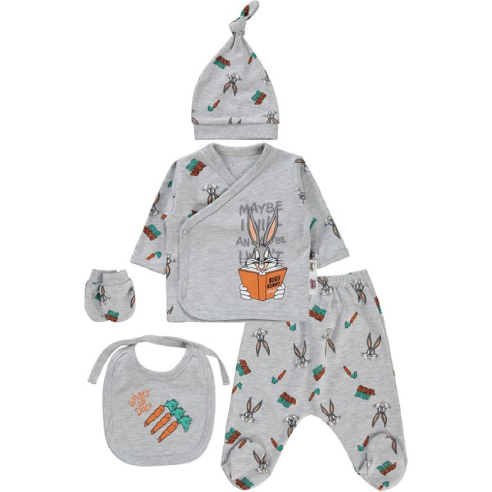Bugs Bunny Bebek 5'li Zıbın Takımı Yenidoğan Karmelanj Bebek Hastane Çıkışı Fiyatı