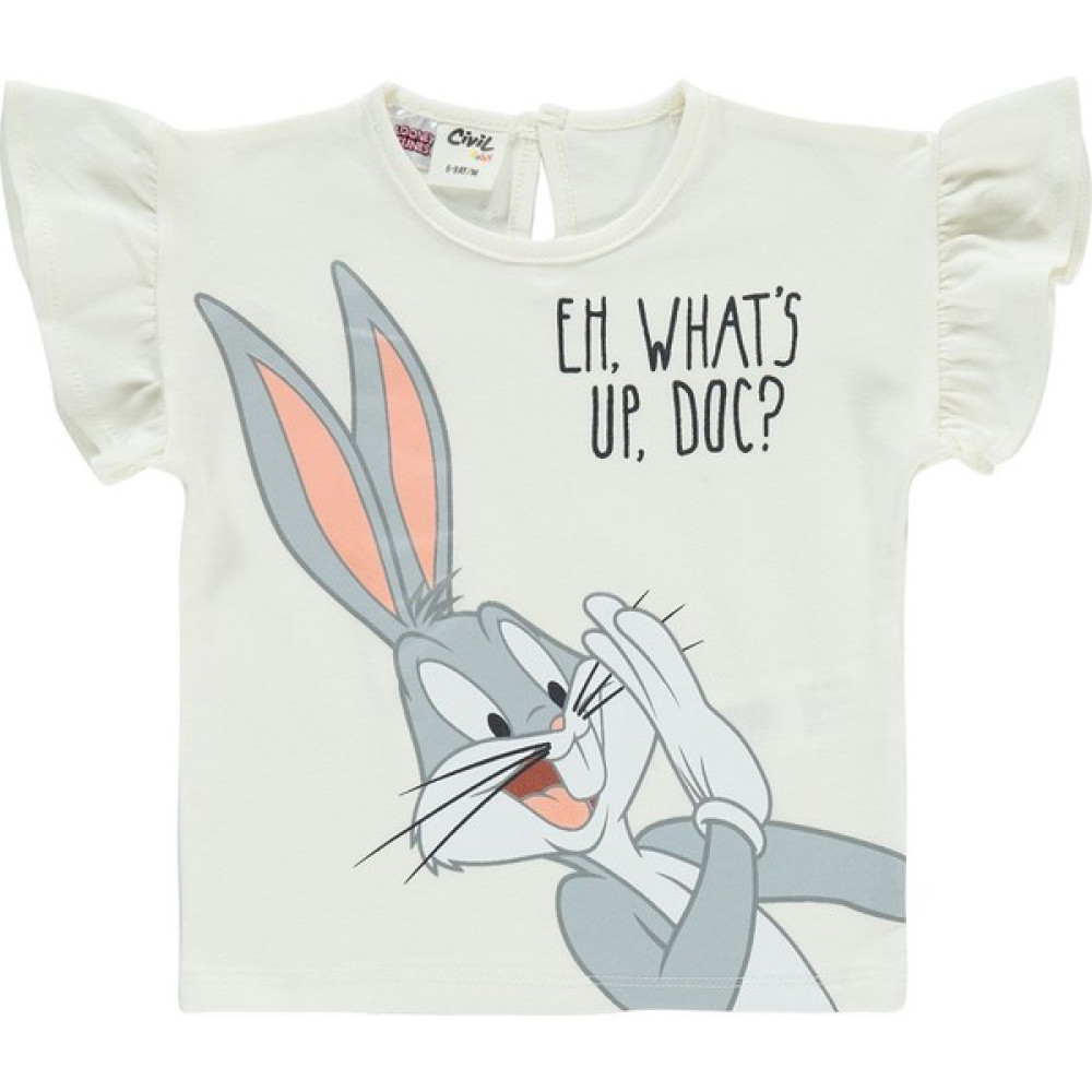 Bugs Bunny Kız Bebek Tişört 6-18 Ay Ekru Bebek T-shirt Fiyatı