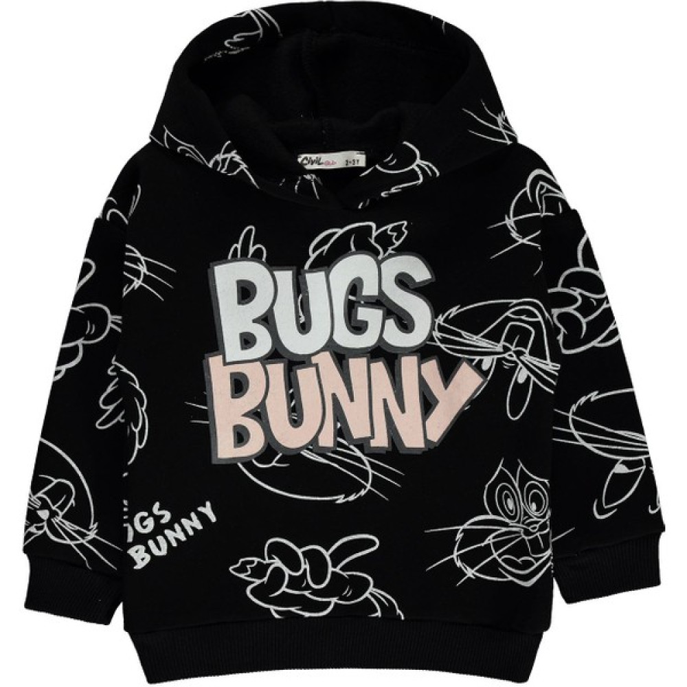 Bugs Bunny Kız Çocuk Sweatshirt 2-5 Yaş Siyah Kız Çocuk Sweatshirt Fiyatı