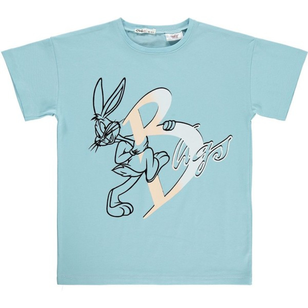 Bugs Bunny Kız Çocuk Tişört 10-13 Yaş Mavi Kız Çocuk T-shirt Fiyatı