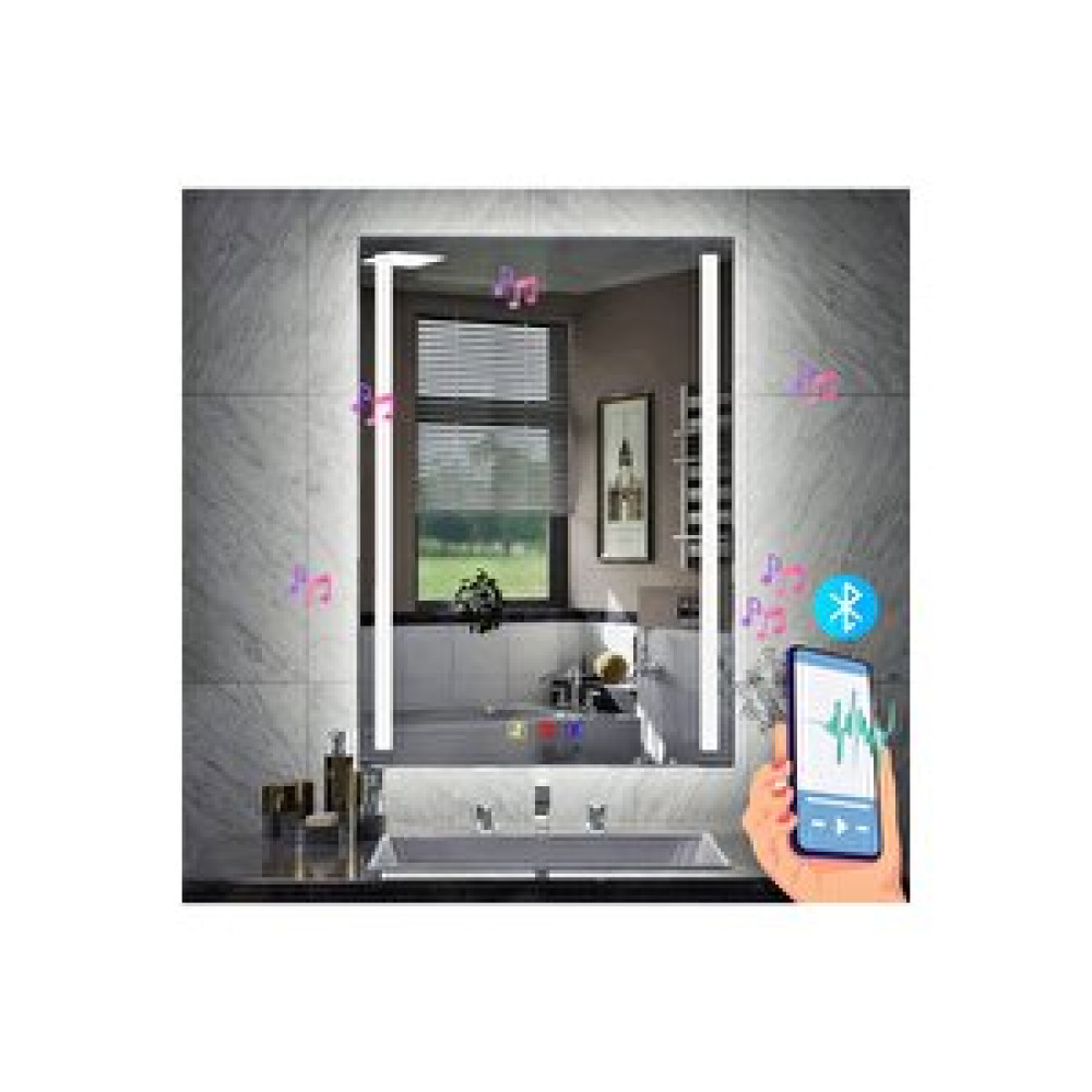 Bugusan 60x80(h) Cm Bluetoothlu Buğu Çözücülü Dokunmatik Işıklı Kumlamalı Banyo Aynası Banyo Aynası Fiyatı