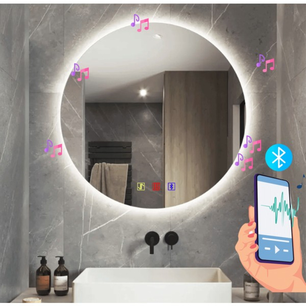 Buğusan 70 cm Çap Bluetoothlu Buğu Çözücülü Dokunmatik Işıklı Ledli Yuvarlak Banyo Aynası Oto Boyaları Fiyatı