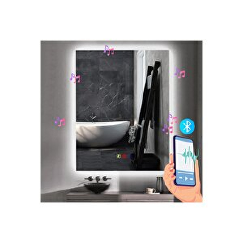 Bugusan 80x100(h) Cm Bluetoothlu Buğu Çözücülü Dokunmatik Işıklı Ledli Banyo Aynası Banyo Aynası Fiyatı