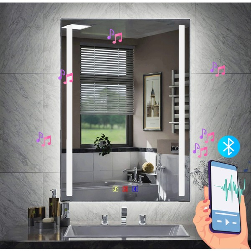 Buğusan 80X120 cm Bluetoothlu Buğu Çözücülü Dokunmatik Işıklı Kumlamalı Banyo Aynası - 80 X 120 Oto Boyaları Fiyatı