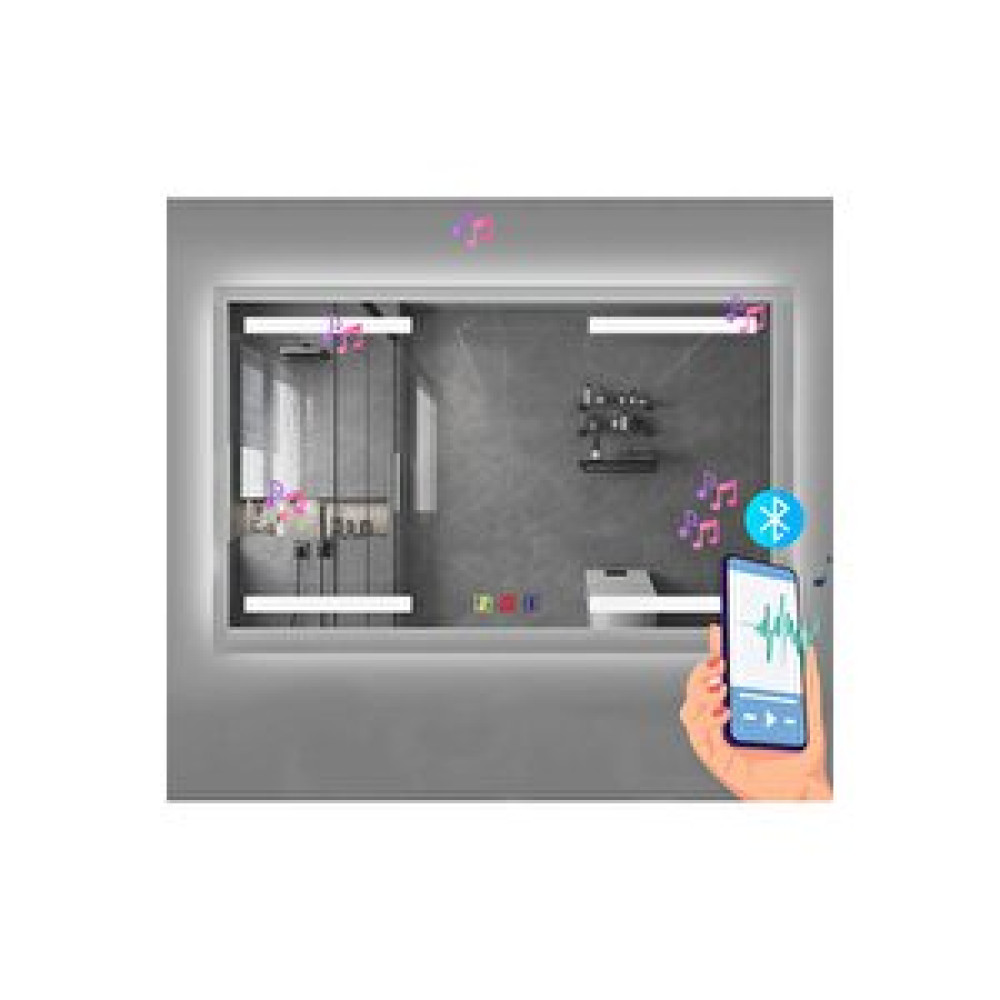 Bugusan 80x120(h) Cm Bluetoothlu Buğu Çözücülü Dokunmatik Işıklı Kumlamalı Banyo Aynası Banyo Aynası Fiyatı