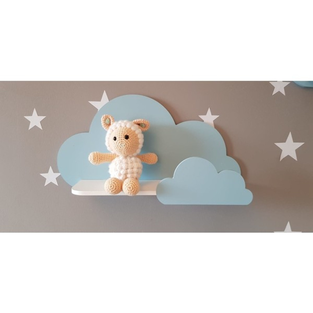 Bugy Bagy Bugybagy 40X23 cm Ebadında Dekoratif Amaçlı 2 Adet Mavi Bulut Raf Çocuk Odası Rafı - 40x25 cm Bebek Odası Duvar Süsü Fiyatı