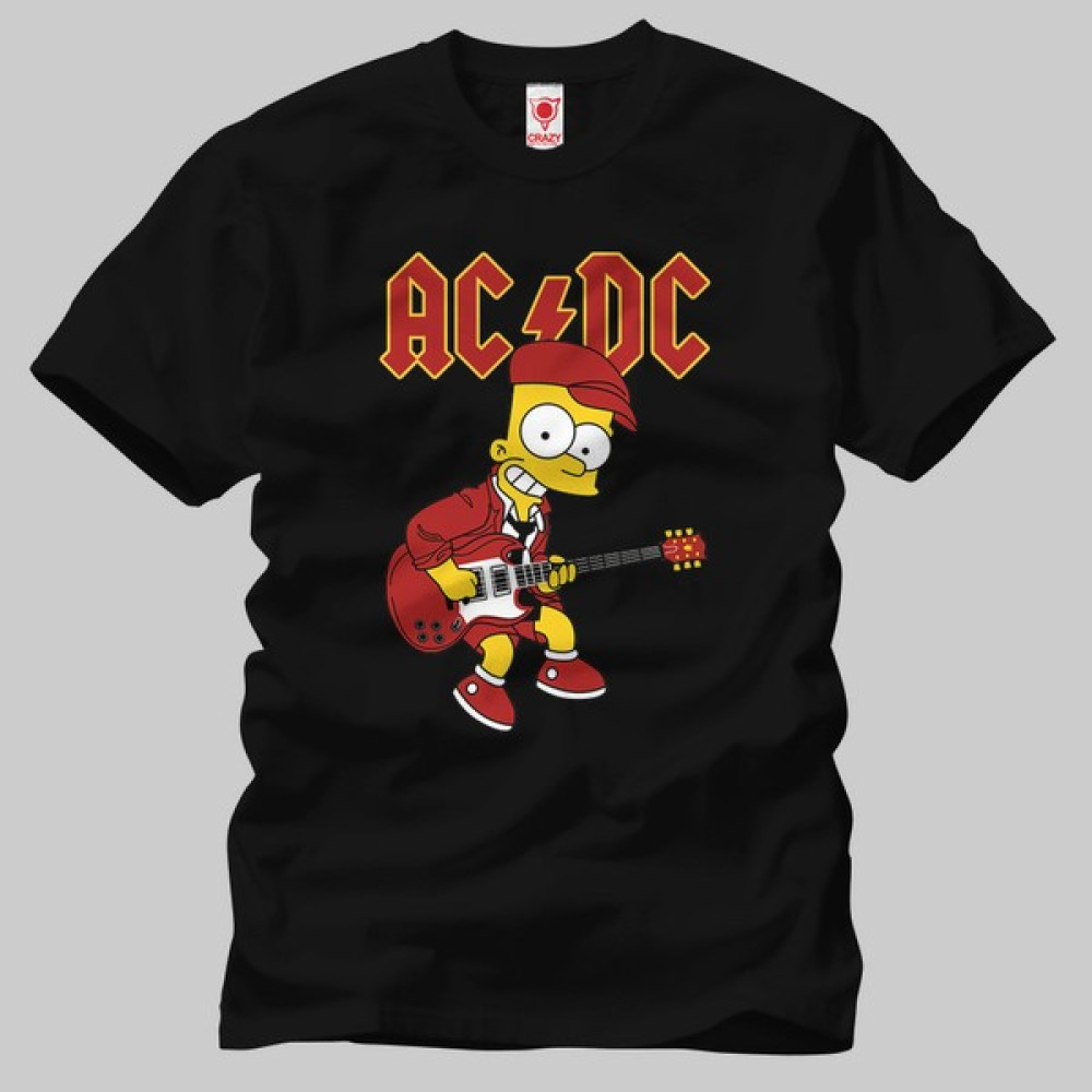 Built By Crazy Bart Simpsons Acdc Tişört Erkek T-shirt Fiyatı
