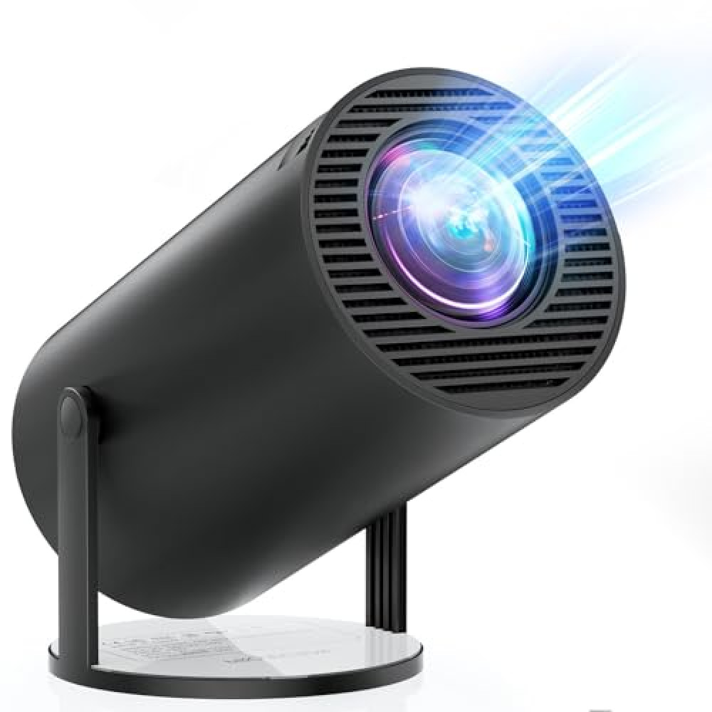 [Built-in Apps & Android 11.0] Mini Projector Portable 18000 Lux Projector 4K Supported 180° Rotation & Auto Keystone, Outdoor Projector Compatible with TV Stick/Windows/iOS/Android/HDMI/USB