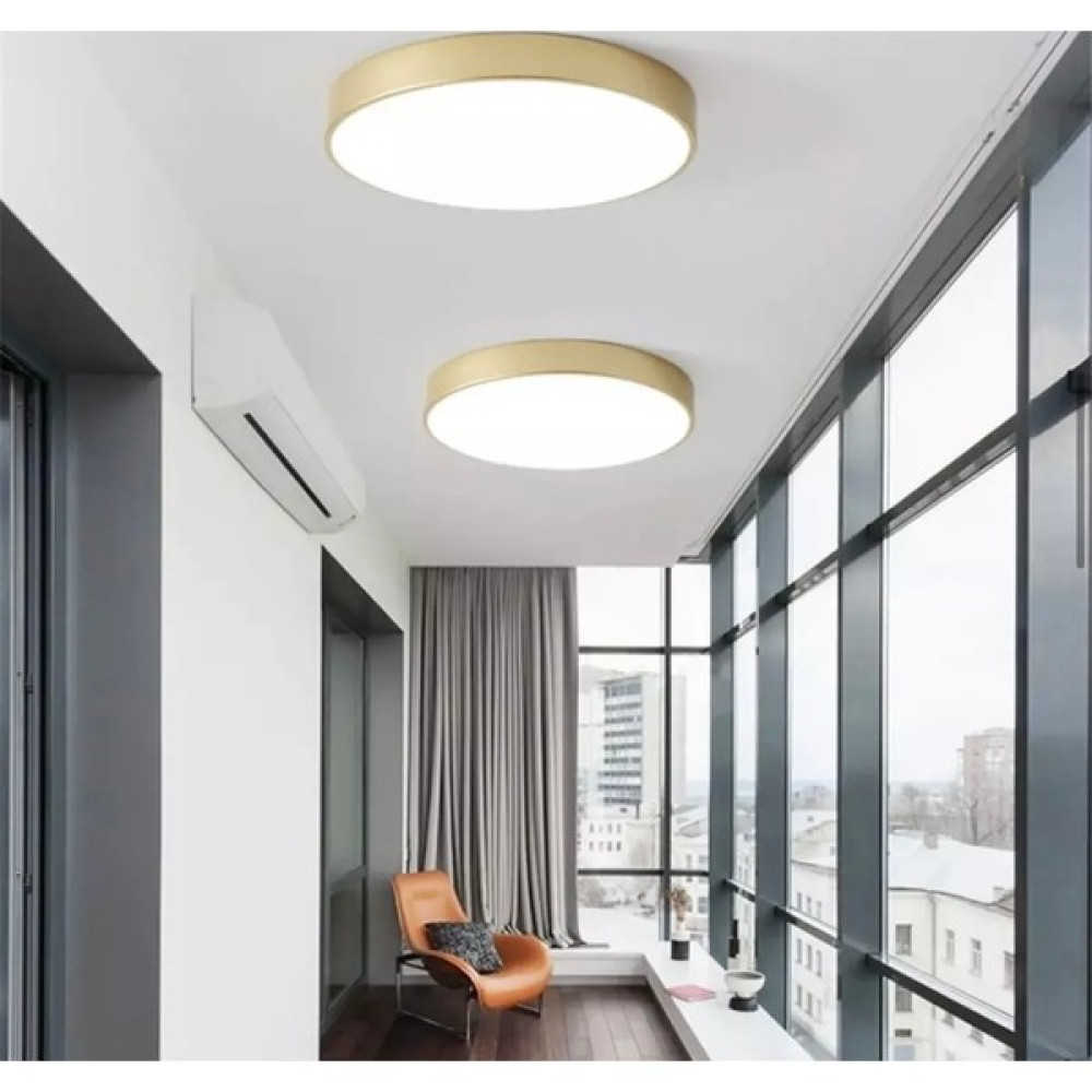 Buiva Mat Gold Sarı LED Panel Avize Tavana Sıfır 6500K Buz Beyazı Işık Avize Fiyatı