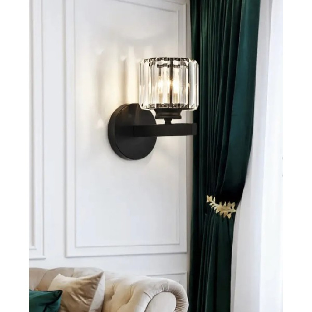 Buiva Modern Luxury Pilli Aplik Kristal Taşlı Ledli Aplik Tak Çalıştır Mat Siyah Gövde Aplikler Fiyatı