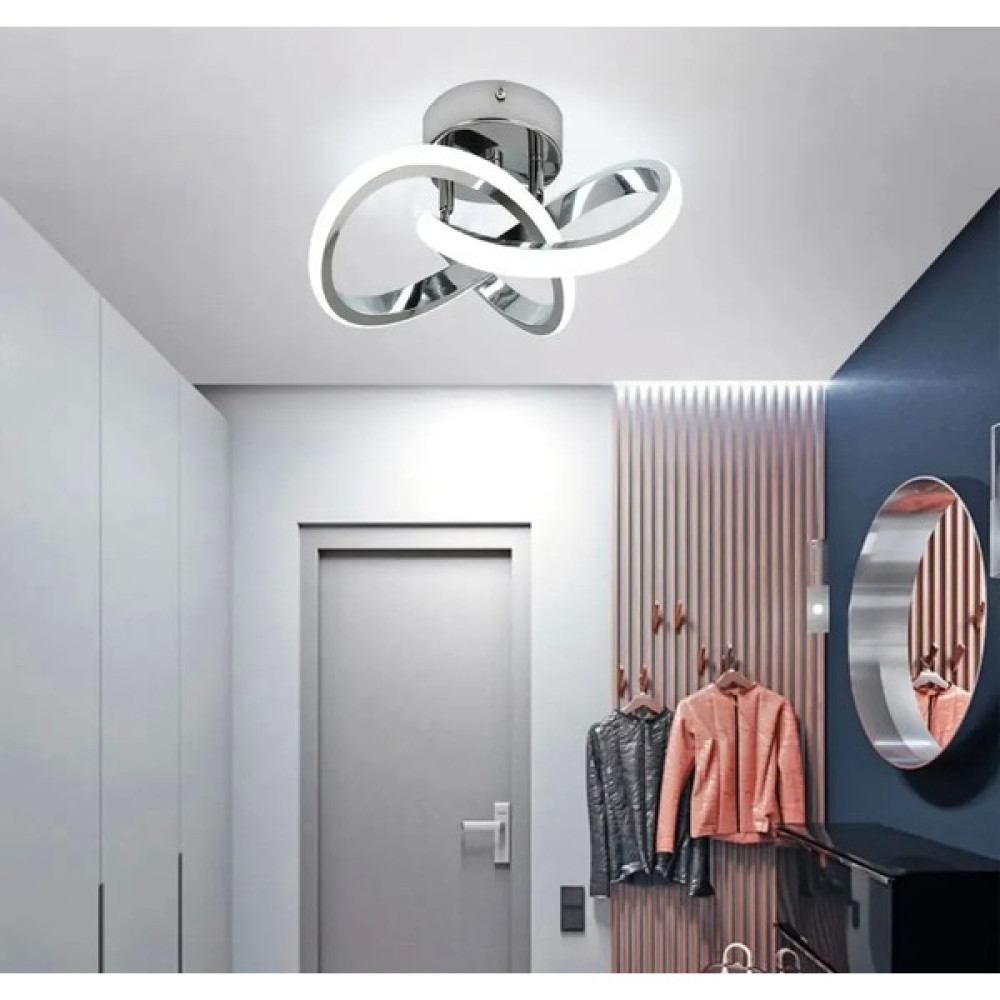 Buiva Modern Plafonyer Tavan Boomerang LED Avize Krom Ledli Avize - Beyaz - Krom Avize Fiyatı