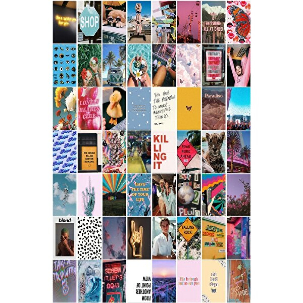 Buka Shop Aesthetic Boujee Collage 60'lı Duvar Posteri Seti - 45 x 30 cm - Renkli Poster Fiyatı