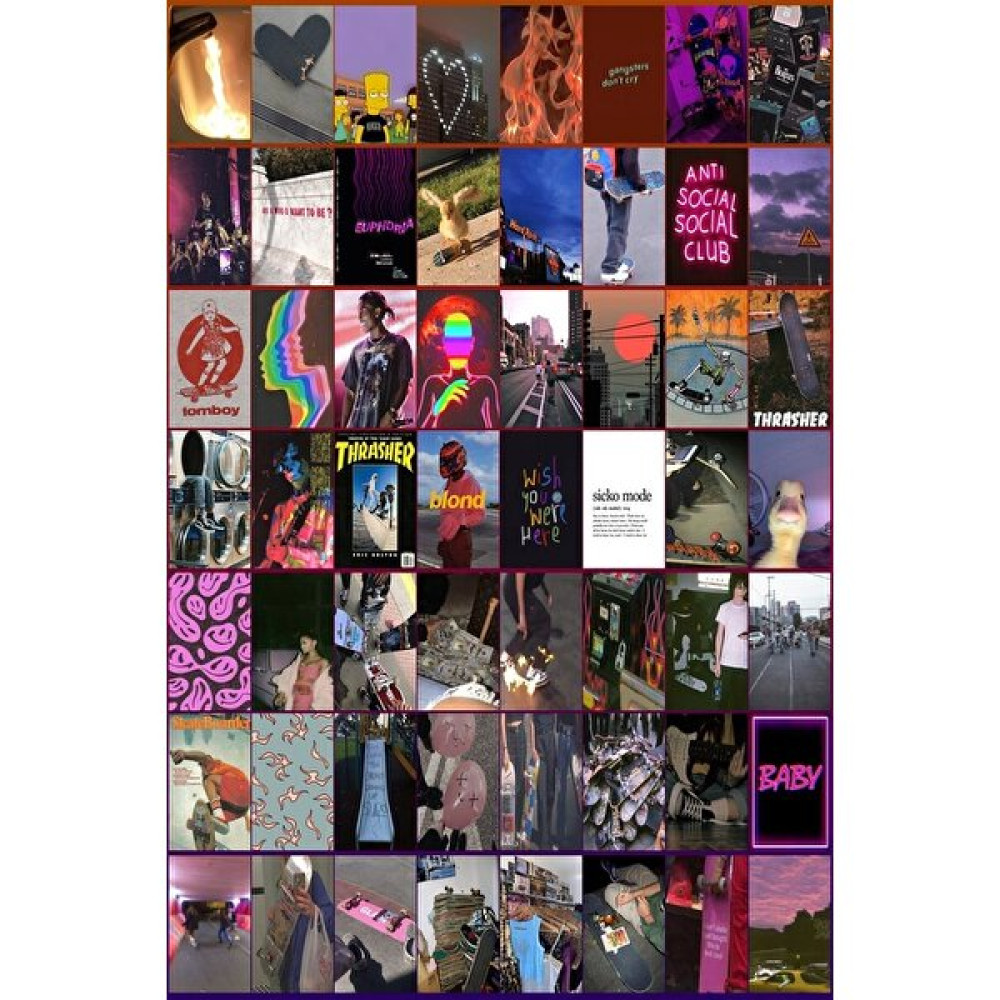 Buka Shop Aesthetic Skateway 60'lı Duvar Posteri Seti - 45 x 30 cm - Renkli Poster Fiyatı