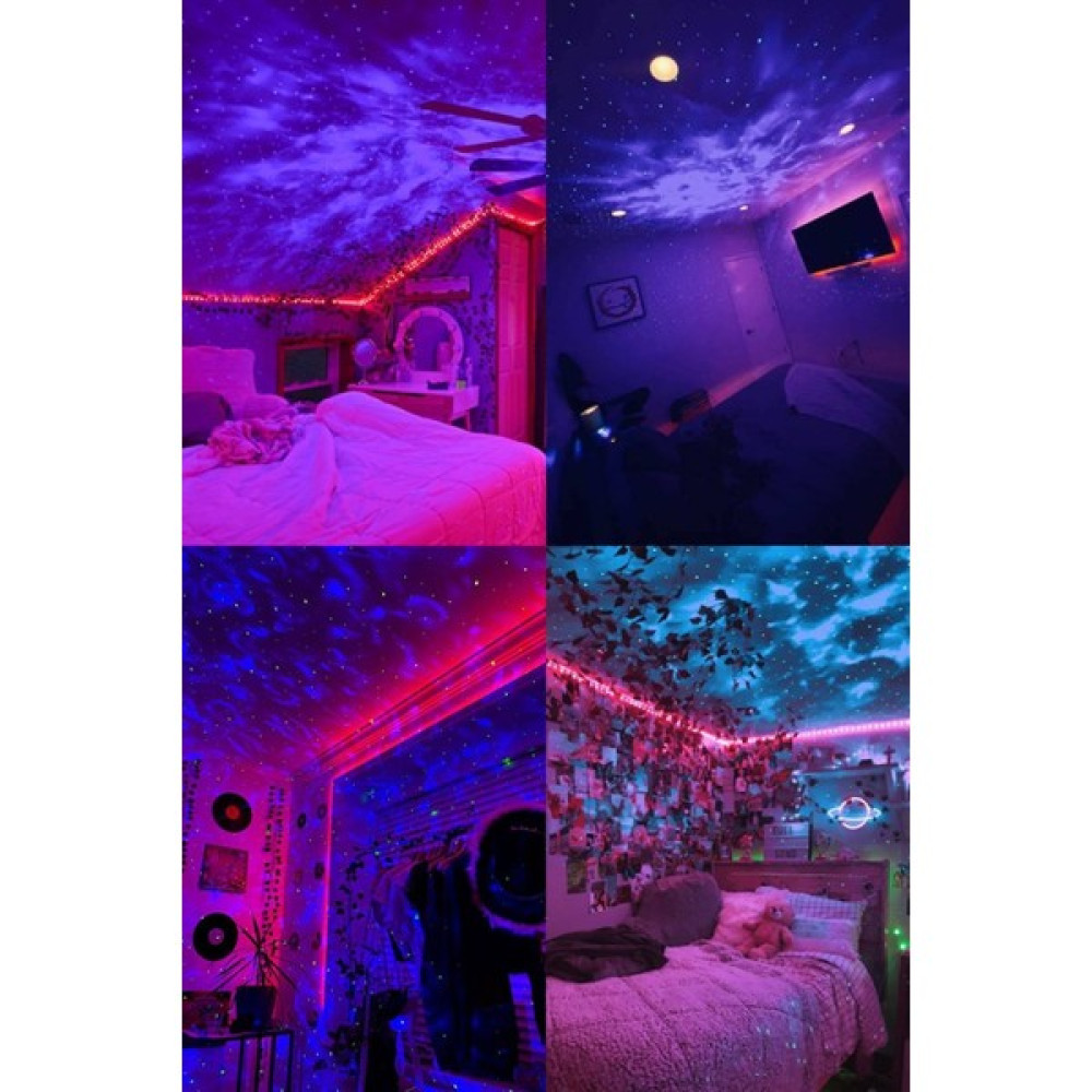 Buka Shop Starry Projektör Hoparlör Gece Lambası - Siyah Gece Lambası Fiyatı