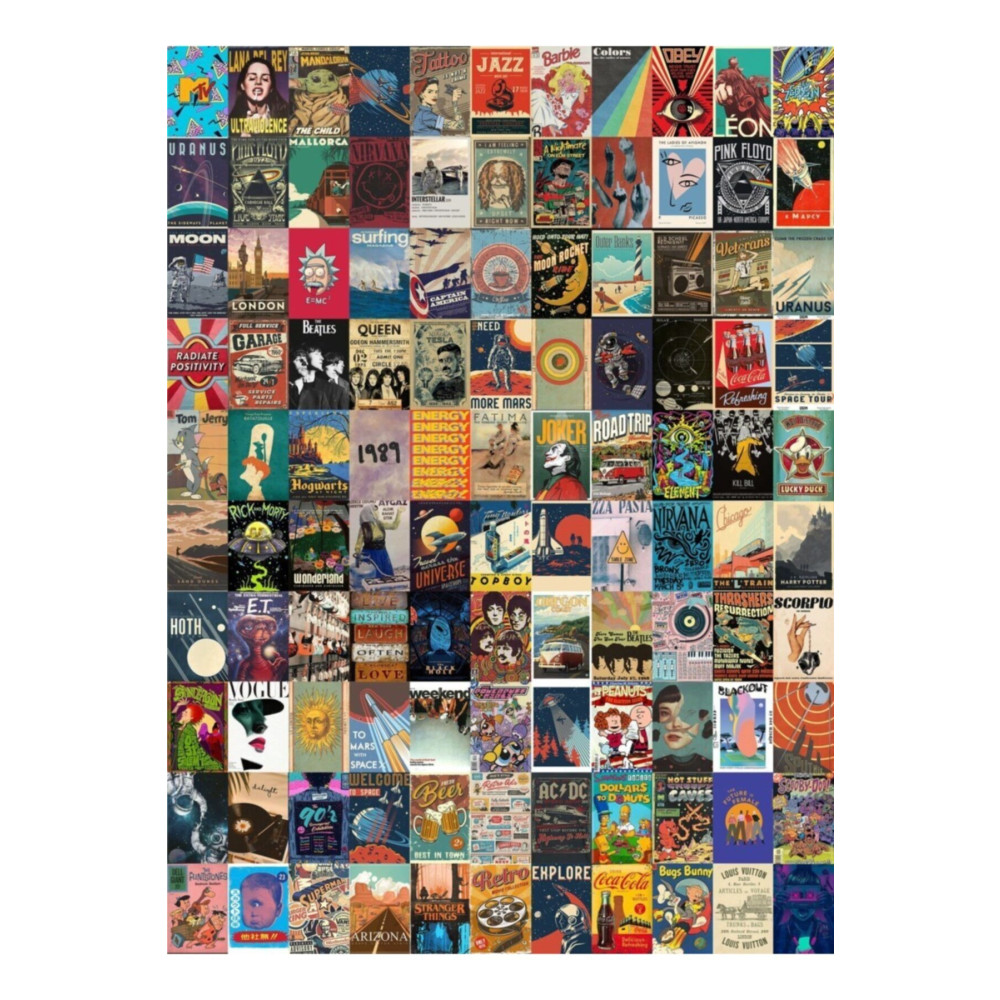 bukashops Aesthetic Mixed Retro 110lu Poster Duvar Posteri Seti Ev & Dekorasyon Aksesuarları Fiyatı