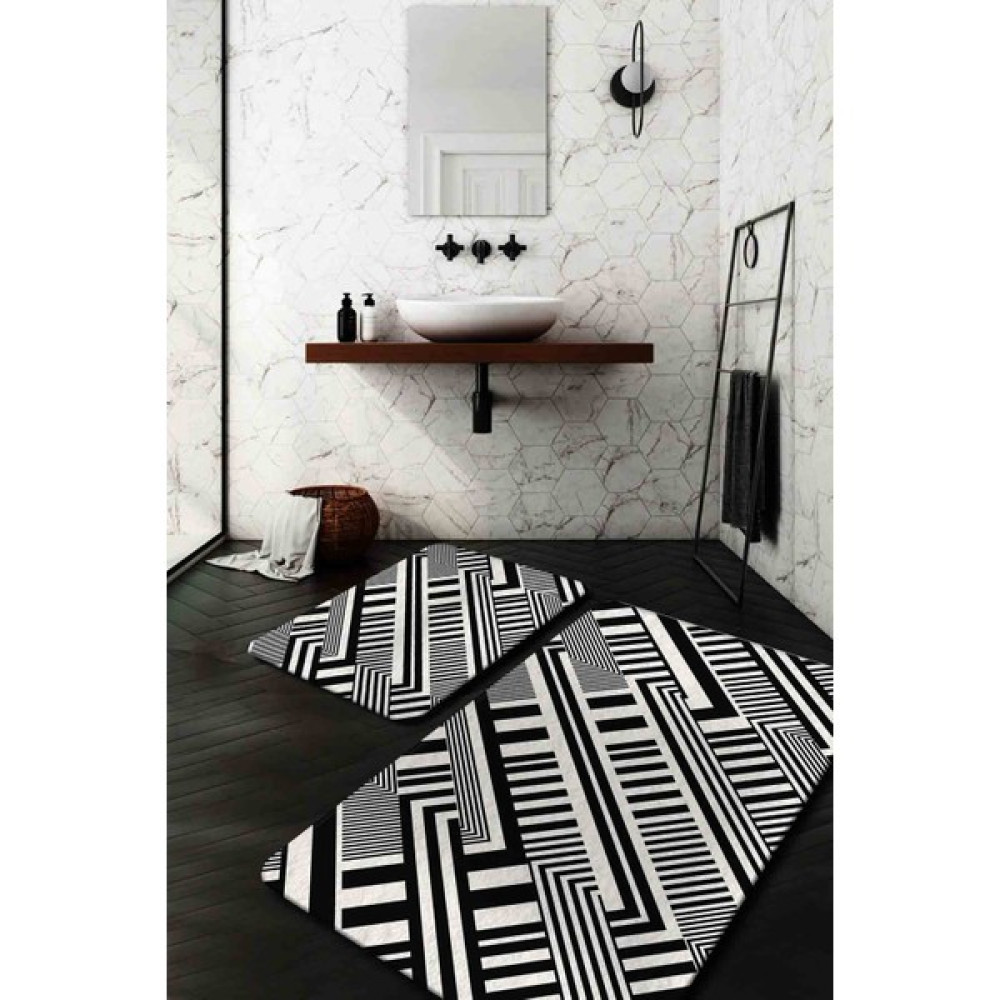 Buket Home 2'li Set Kaymaz Banyo Paspas ve Klozet Takımı Yumuşak Dokulu 100X60CM-50X60CM - 50 x 60 cm - 60 x 100 cm - Çok Renkli Klozet Takımı Fiyatı