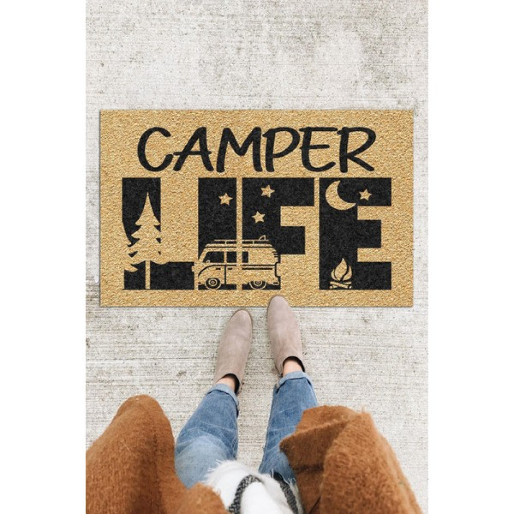 Buket Home Camper Life Kapı Önü Paspası Dekoratif Kapı Paspası Dış Mekân Paspas Ev Içi Paspası 45X70CM - 45 x 70 cm - Renkli Paspas Fiyatı