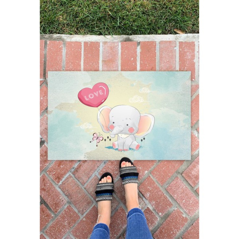 Buket Home Elephant Iç ve Dış Mekan Dekoratif Çok Amaçlı Kapı Önü Paspası - 45 x 70 cm - Renkli Paspas Fiyatı
