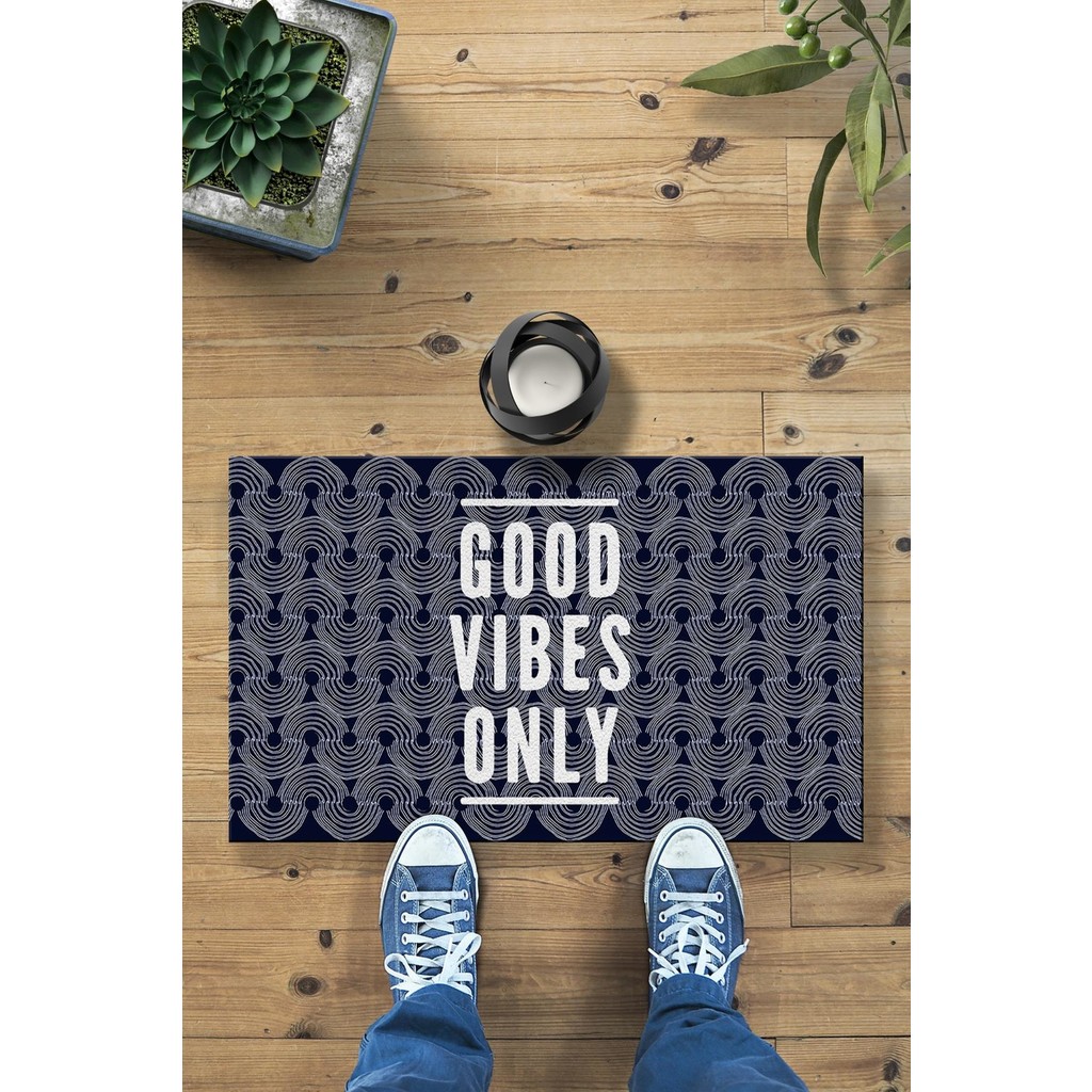 Buket Home Good Vibes Only Dekoratif Kapı Önü Paspası - 45 x 70 cm - Renkli Araca Özel Paspaslar Fiyatı