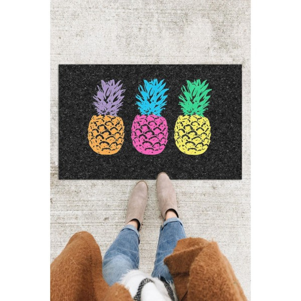 Buket Home Renkli Ananas Kapı Önü Paspası Dekoratif Kapı Paspası Dış Mekân Paspas Ev Içi Paspası 45X70CM - 45 x 70 cm Paspas Fiyatı