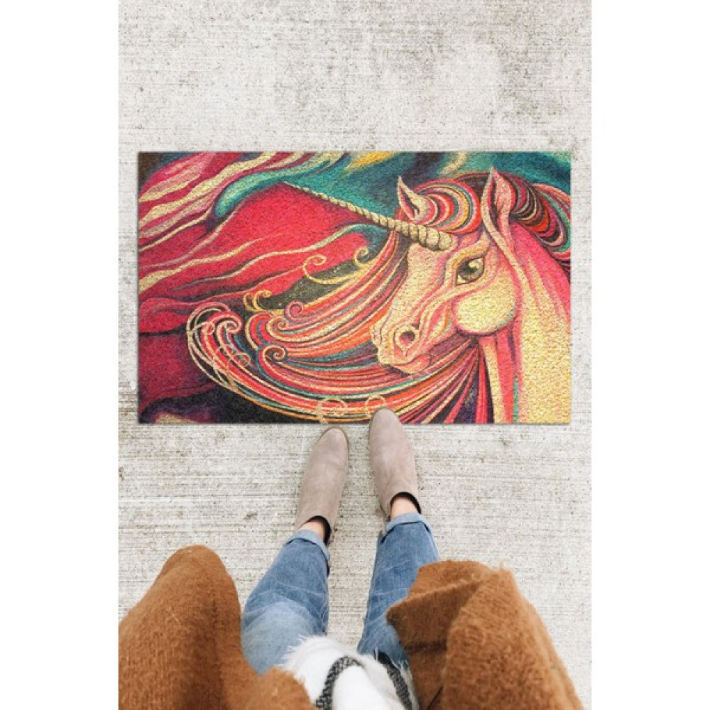 Buket Home Unicorn Kapı Önü Paspası Dekoratif Kapı Paspası Dış Mekân Paspas Ev Içi Paspası 45X70CM - 45 x 70 cm - Renkli Paspas Fiyatı