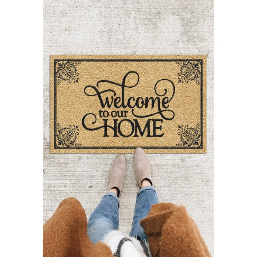 Buket Home Welcome Home Kapı Önü Paspası Dekoratif Kapı Paspası Dış Mekân Paspas Ev Içi Paspası 45X70CM - 45 x 70 cm - Renkli Paspas Fiyatı