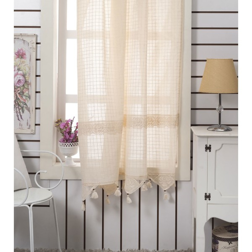 Buldan Concept Buldan Işi Otantik Ara Dantelli Natural Perde 200X220 cm - 200 x 220 cm - Ekru Güneşlik Fiyatı