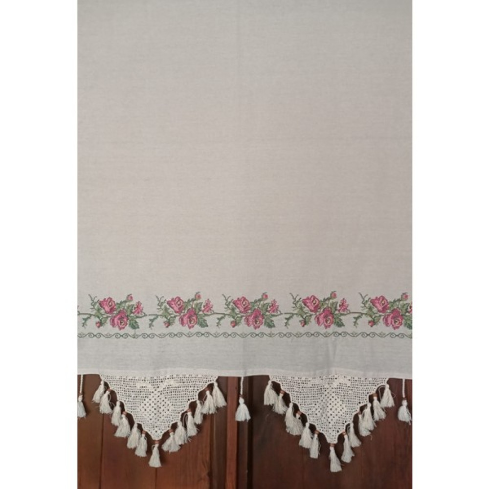 Buldan Concept Kırmızı Kaneviceli Keten Perde - 100 x 210 cm Fon Perde Fiyatı