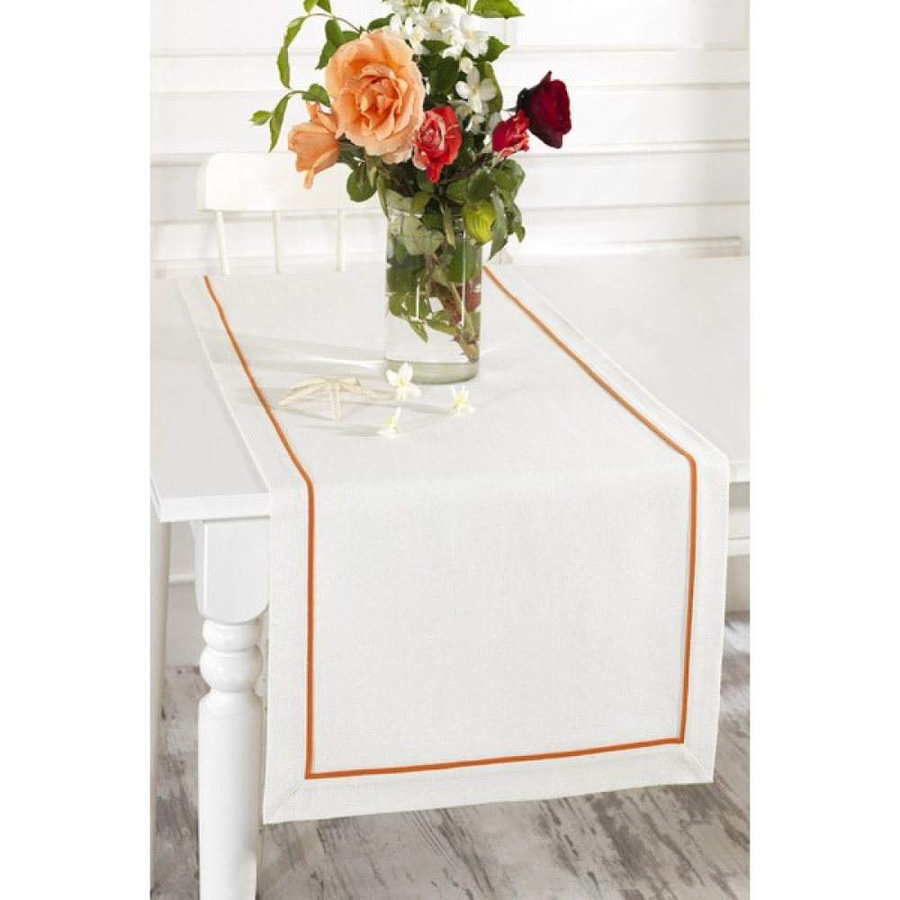 Buldan Keteni Biyeli 50x130 cm Runner - 50 x 130 cm - Naturel Masa Örtüsü Fiyatı