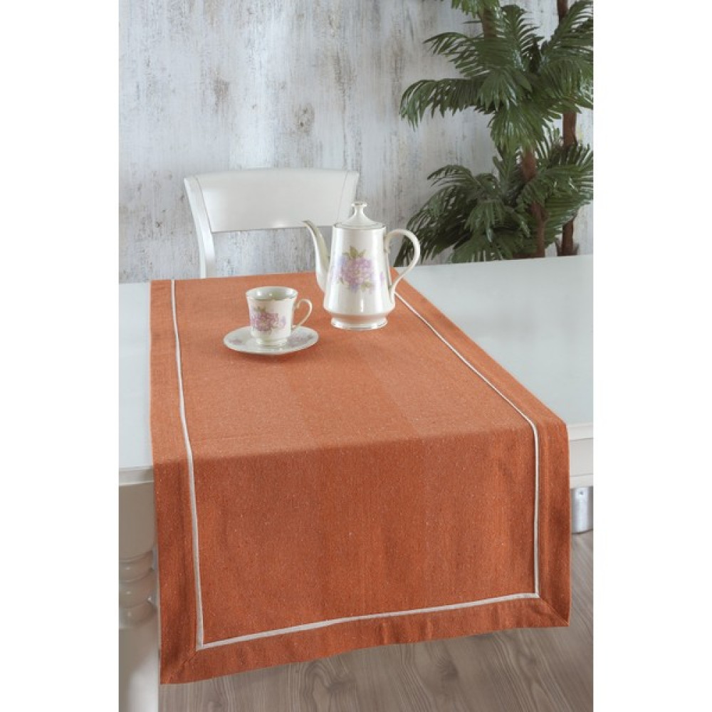 Buldan Keteni Biyeli 50x130 cm Runner - Kiremit - 50 x 130 cm Masa Örtüsü Fiyatı