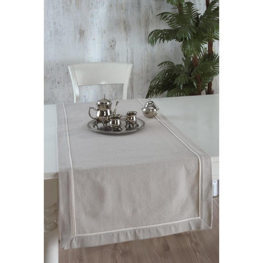 Buldan Keteni Biyeli 50x130 cm Runner - Taş - 50 x 130 cm Masa Örtüsü Fiyatı
