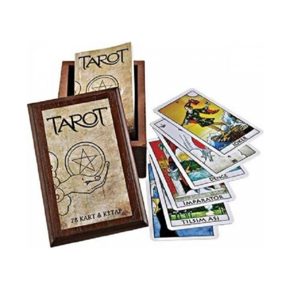Bulduk Tarot Kartları 78 Kart ve Kitap Ahşap Kutulu Tarot Oyun Kartı - Ceviz Oyun Takımları Fiyatı