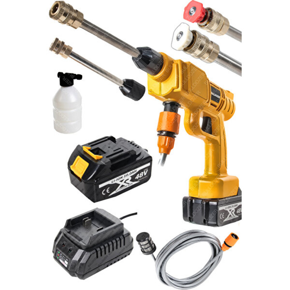 Bulldozer Basınçlı Oto Bahçe Yıkama Makinesi  2 Akülü Nozzle Setli Bahçe Makinesi Fiyatı