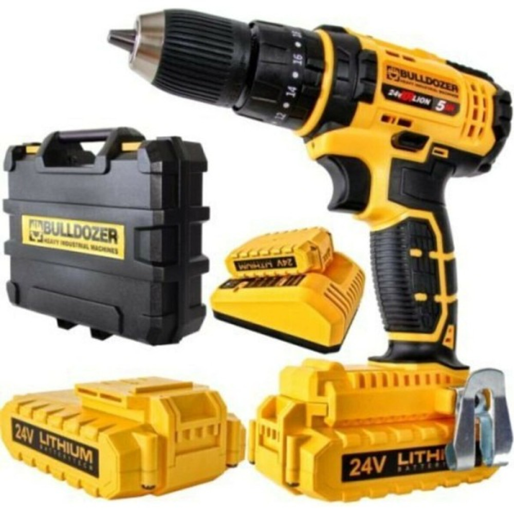 Bulldozer E-TRON2020 24 V 5 Ah Darbeli Çift Akülü Şarjlı Vidalama Matkap Elektrikli El Aletleri Fiyatı