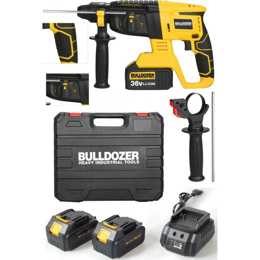 Bulldozer Profesyonel 36 V 5 Ah Çift Akülü Şarjlı Kırıcı Delici 4 Fonksiyonlu 13 mm Kırıcı Deliciler & Kırıcılar Fiyatı