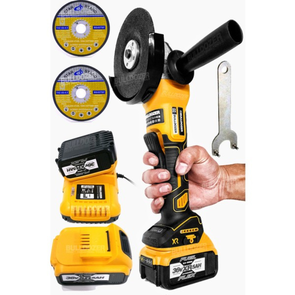 Bulldozer Profesyonel 36V Kömürsüz Çift Akülü Şarjlı Avuç Taşlama Spiral Brushless Series Elektrikli El Aletleri Fiyatı