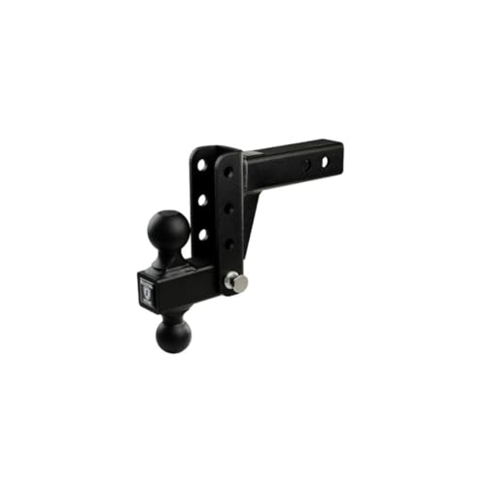BulletProof Hitches - 2.0" Adjustable Light Duty Trailer Hitch (10,000 lb. Rating) - 4" Drop/Rise Trailer Hitch with 2" & 2-5/16" Dual Ball - Powder Coat, Box Steel, Corrosion-Resistant