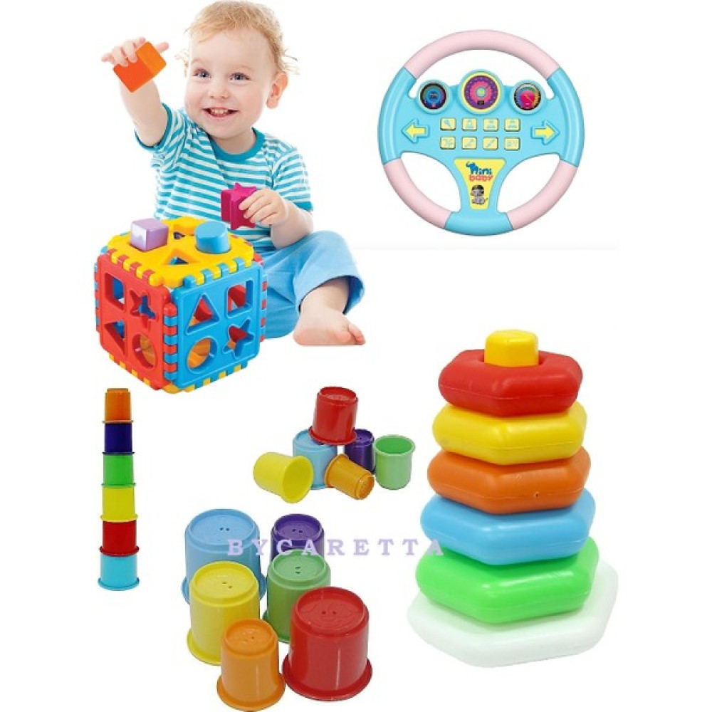Bultak Küp + Altıgen Halkalar + Bardak Kule + Eğitici Sesli Müzikli Eğlenceli Direksiyon Eğitici Set Eğitici Oyuncak Fiyatı
