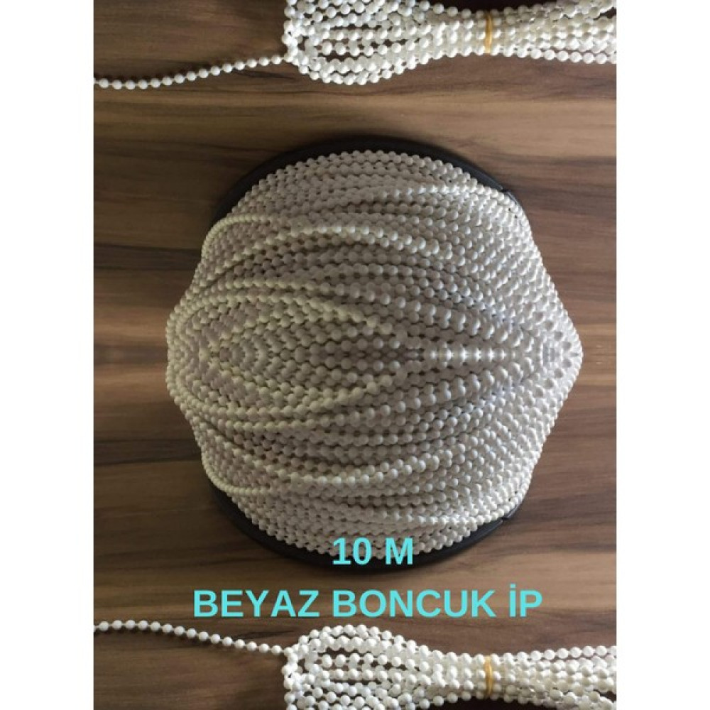 Bulut Dizayn 10METRE Cam Balkon Plastik Boncuklu Ip Zincirleri Boncuk Çapı 4.5mm (Beyaz) - 1 - Şeffaf Oto, Bahçe, Yapı Market Fiyatı