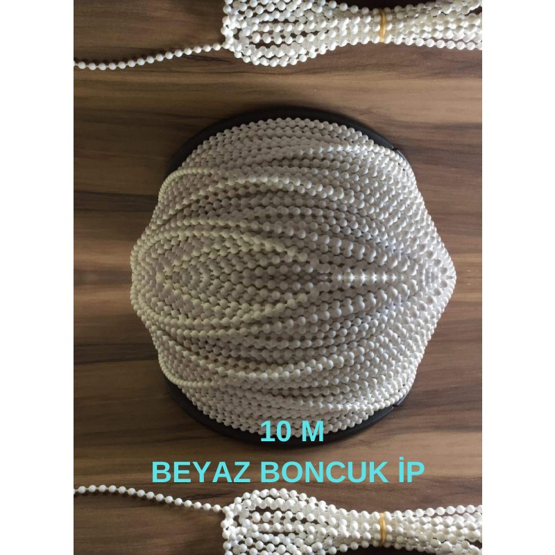 Bulut Dizayn 10METRE Cam Balkon Plastik Boncuklu Ip Zincirleri Boncuk Çapı 4.5mm (Beyaz) - 1 - Şeffaf Diğer Fiyatı