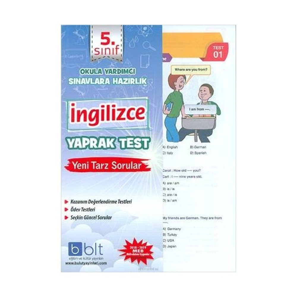 Bulut Eğitim 5. Sınıf İngilizce Yaprak Test Yaprak Testler Fiyatı