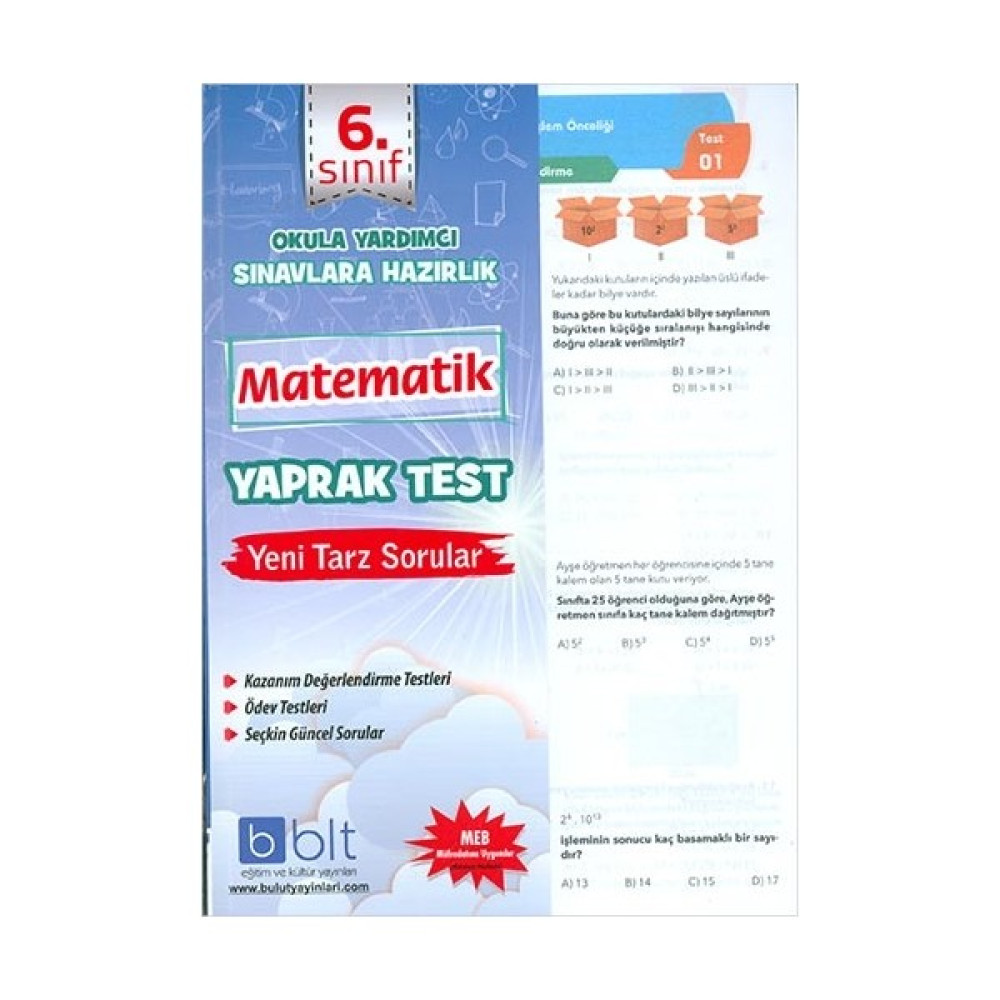 Bulut Eğitim ve Kültür Yayınları Eğitim 6. Sınıf Matematik Çek Kopar Yaprak Test Yaprak Testler Fiyatı